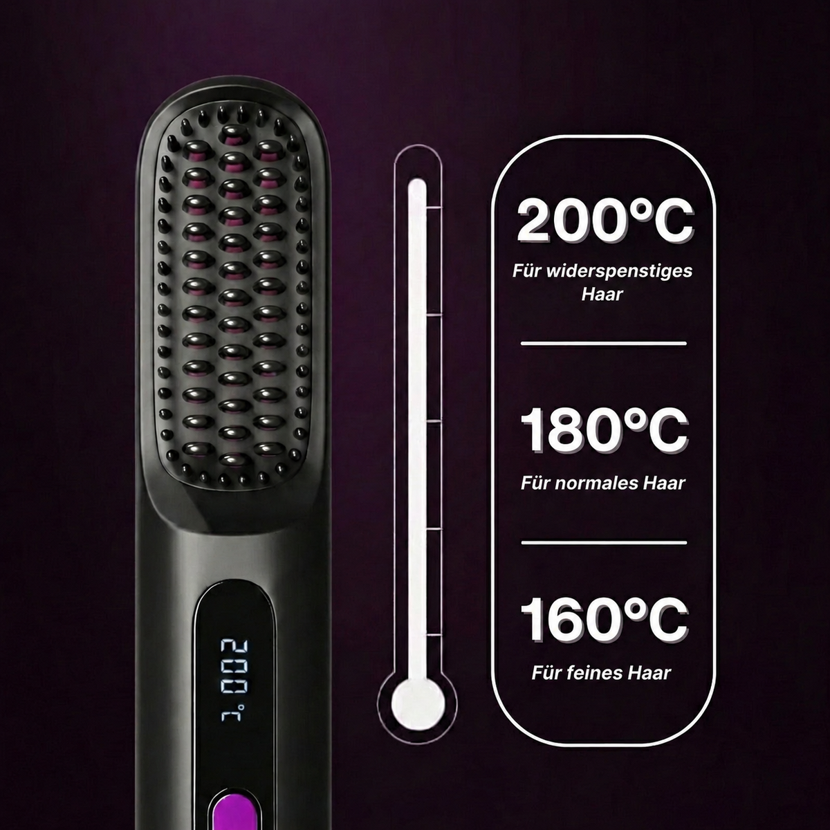 Hairlys Pro Glättbürste für kurzes Haar