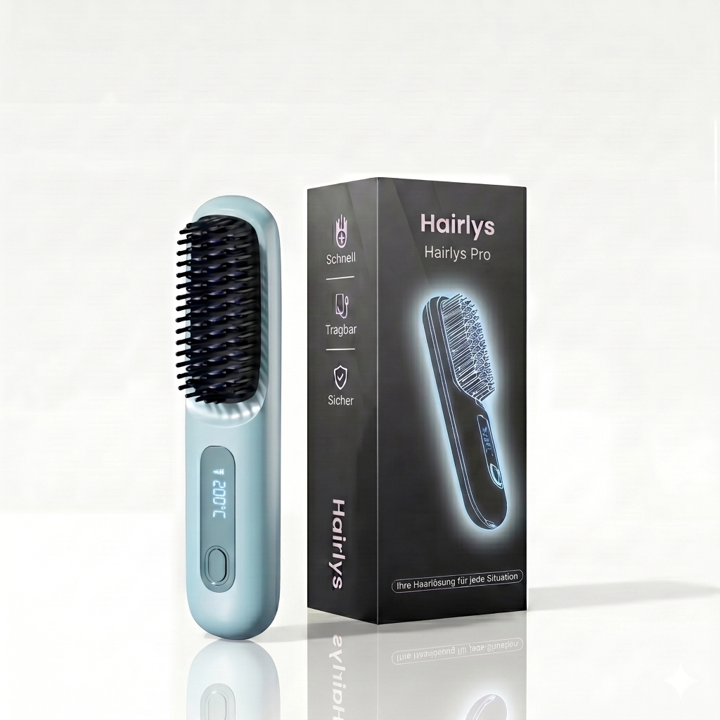 Hairlys Pro Glättbürste für kurzes Haar