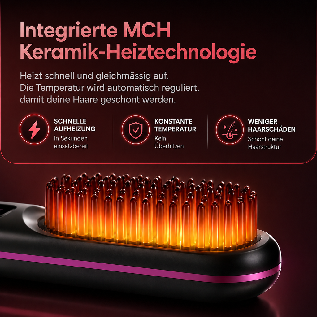 Hairlys Pro Glättbürste für kurze Haare